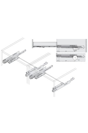 Механизм Push to Open Silent 10 кг для направляющих Quadro 4D V6 с доводчиком 9246312 Hettich
