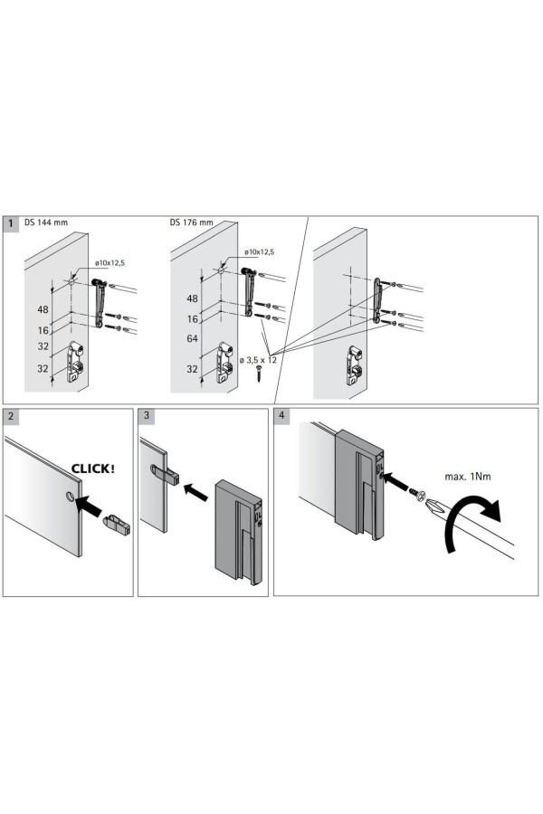 Комплект адаптеров DesignSide 144мм для ящиков InnoTech Atira темно-серый 9196319 Hettich