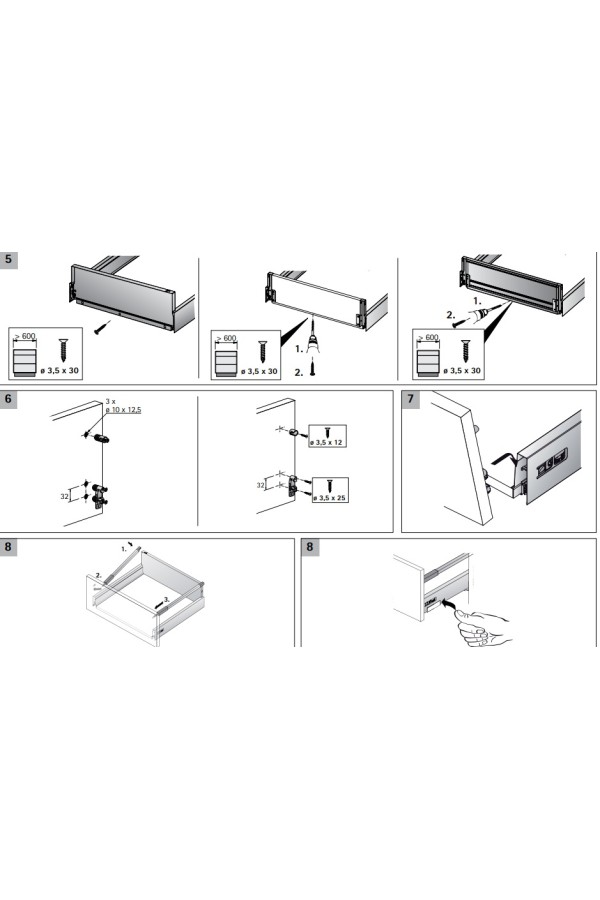 Держатель задней стенки ящика InnoTech Atira 144мм правый антрацит 9194638 Hettich