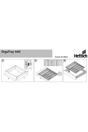 Лоток для столовых приборов OrgaTray 440 для ящиков InnoTech Atira 701-800*441-520мм белый 9194970 Hettich