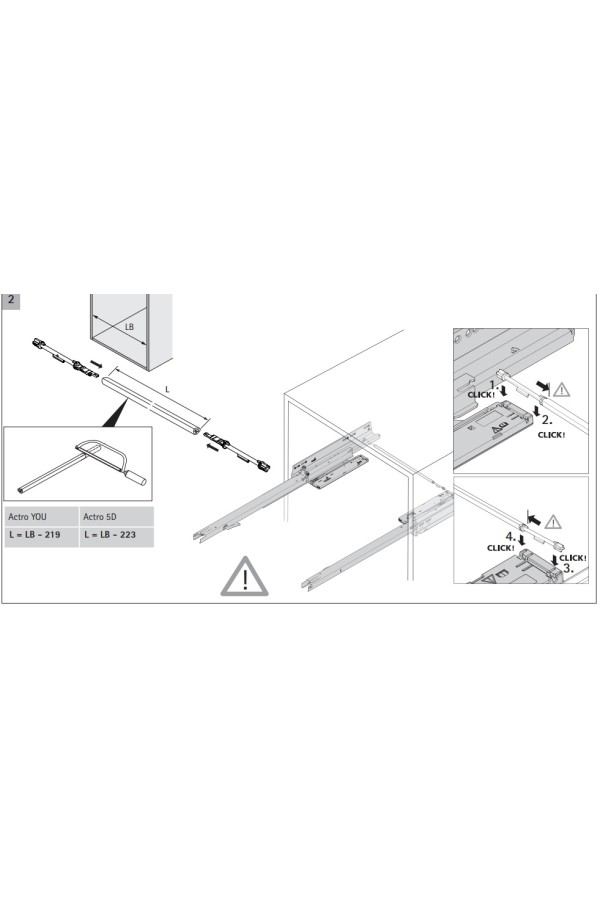 Комплект механизма Push to open Silent на 30кг для ящика AvanTech You 9257896 Hettich