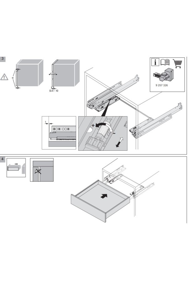 Комплект механизма Push to open Silent на 30кг для ящика AvanTech You 9257896 Hettich