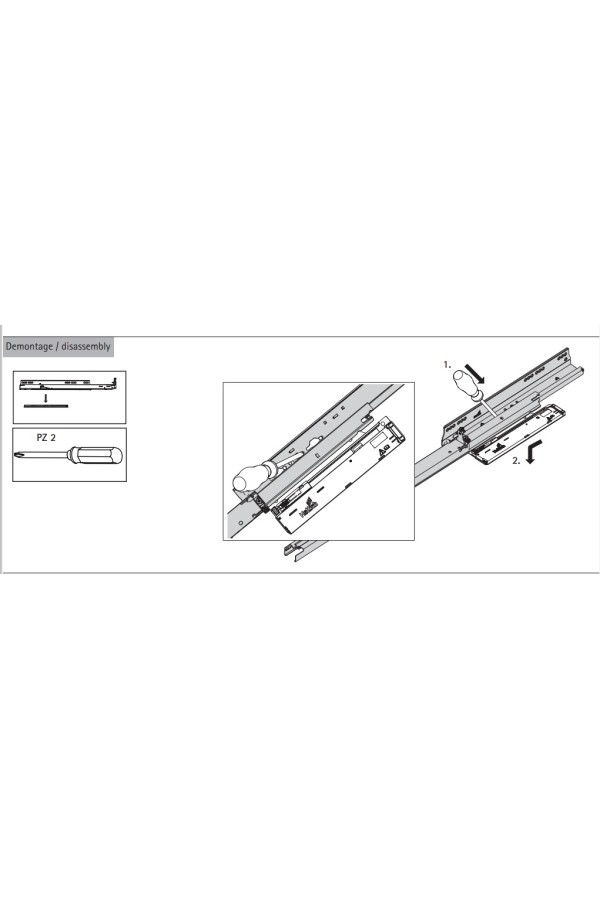 Комплект механизма Push to open Silent на 30кг для ящика AvanTech You 9257896 Hettich