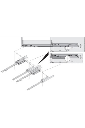 Комплект механизма Push to open Silent на 30кг для ящика AvanTech You 9257896 Hettich