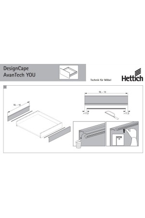 Надставки на боковину DesignCape 101*2000мм для ящиков AvanTech You под дуб 9283217 Hettich