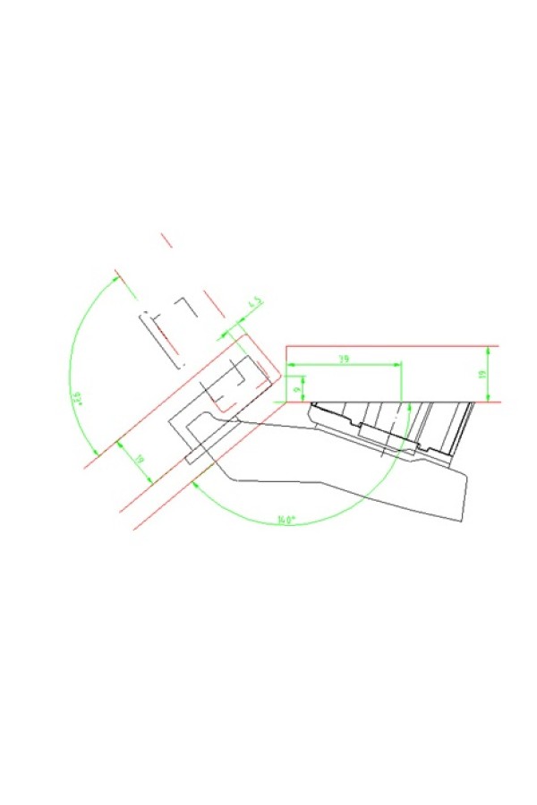 Клин к монтажной планке для петель Intermat System 8099 угол 20 градусов цинк 9072536 Hettich