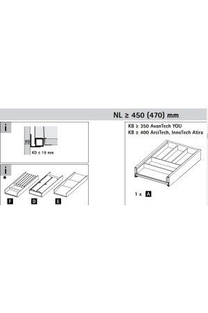 Держатель для ножей OrgaTray 270*450мм для ящиков AvanTech You 9283423 Hettich