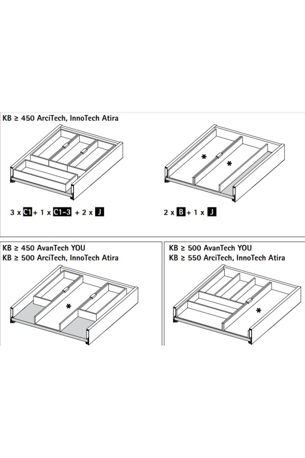 Держатель для ножей OrgaTray 270*450мм для ящиков AvanTech You 9283423 Hettich