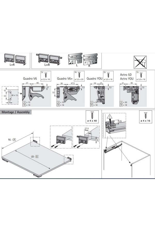 Стопор открытого положения для направляющих ActroYOU /QuadroYOU /QuadroV6, белый 9257725 Hettich