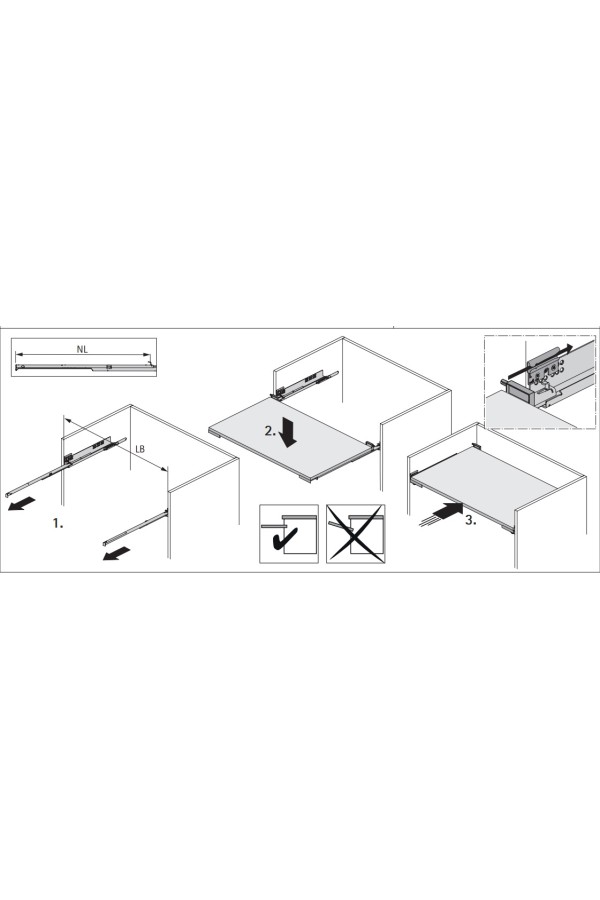 Стопор открытого положения для направляющих ActroYOU /QuadroYOU /QuadroV6, белый 9257725 Hettich