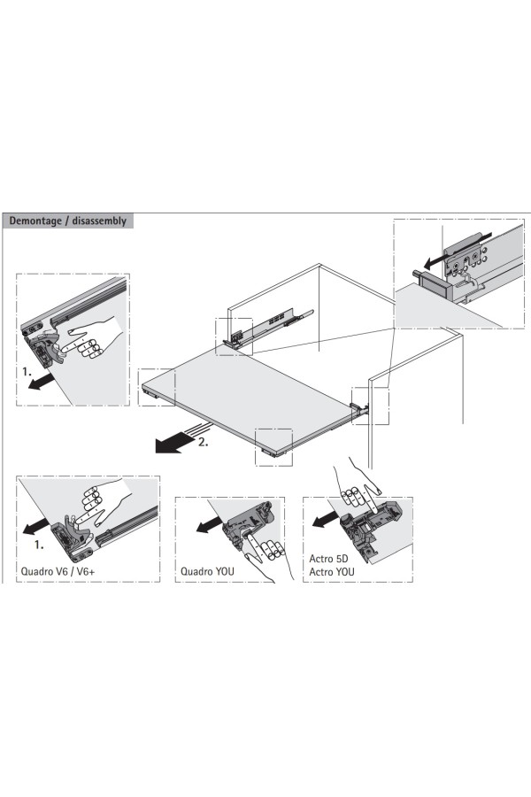 Стопор открытого положения для направляющих ActroYOU /QuadroYOU /QuadroV6, белый 9257725 Hettich