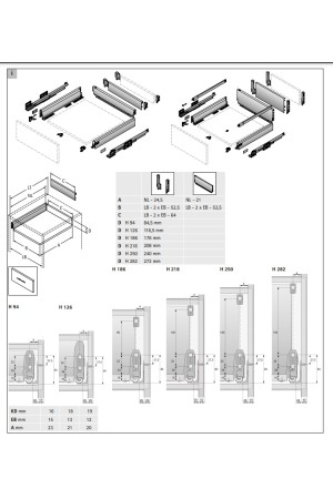 Выдвижной ящик ArciTech 94*450мм, БЕЗ направляющих серебристый 9150682 Hettich