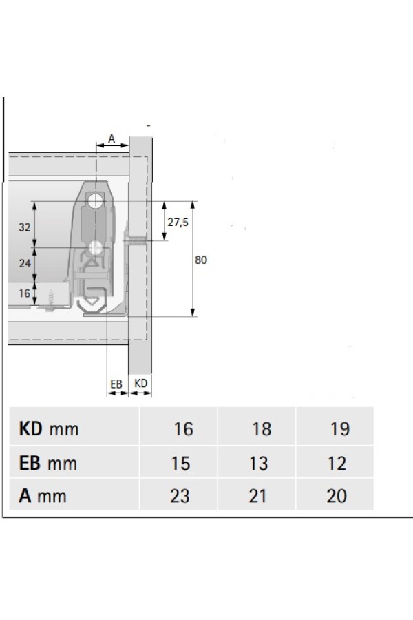 Выдвижной ящик ArciTech 94*650мм, БЕЗ направляющих белый 9149306 Hettich