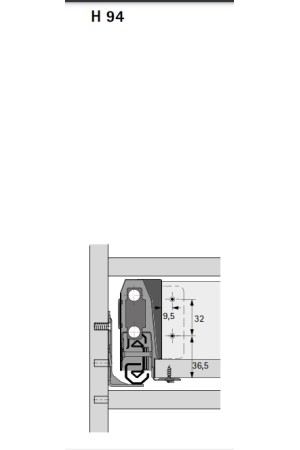 Выдвижной ящик ArciTech 94*650мм, БЕЗ направляющих белый 9149306 Hettich