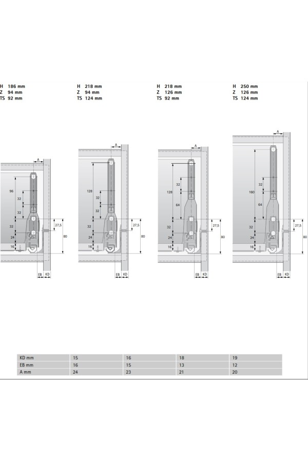 Выдвижной ящик ArciTech с надставками Top Side 218/94*4500мм белый 9149332 Hettich