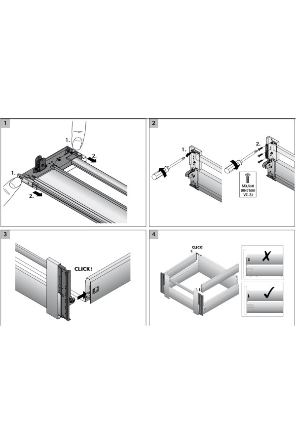 Выдвижной ящик ArciTech с надставками Top Side 218/94*4500мм белый 9149332 Hettich