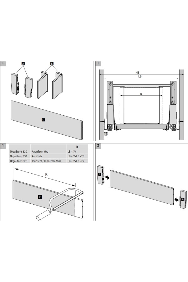 Внутренняя организация OrgaStore 810 для ящиков ArciTech антрацит 9182257 Hettich