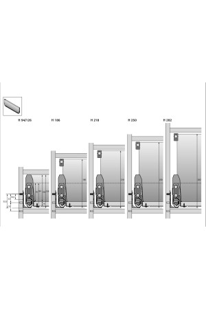 Выдвижной ящик ArciTech 94*450мм, БЕЗ направляющих белый 9149300 Hettich