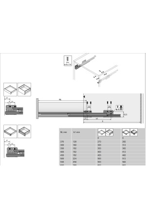 Выдвижной ящик ArciTech 94*450мм, БЕЗ направляющих белый 9149300 Hettich