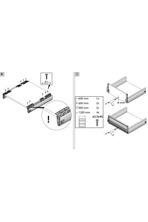 Выдвижной ящик ArciTech 94*450мм, БЕЗ направляющих белый 9149300 Hettich
