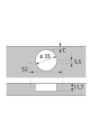 Петля мебельная накладная Sensys 8687 165 градусов без доводчика  9099660 Hettich