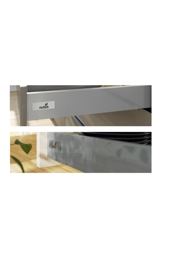 Заглушка на боковину ящика ArciTech с логотипом Hettich хром 9123008 Hettich