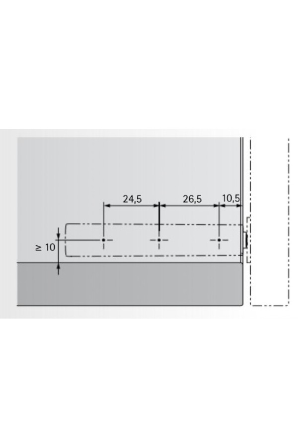 Механизм Push to open magnet для петель под прикручивание длинный ход антрацит 9089630 Hettich