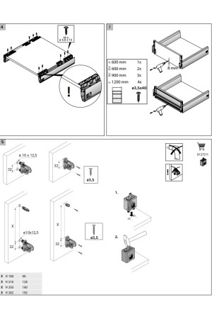 Комплект боковин для выдвижных ящиков ArciTech 94*500мм белый 9149266 Hettich