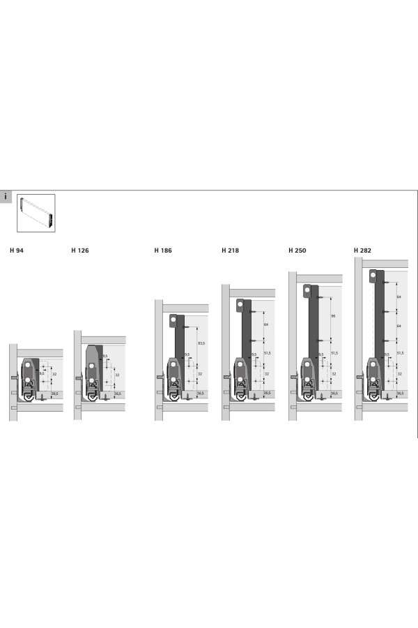 Комплект боковин для выдвижных ящиков ArciTech 94*500мм белый 9149266 Hettich