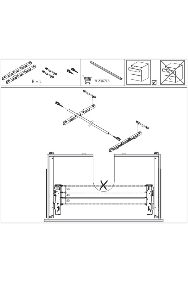 Комплект для синхронизации Push to open Silent для Actro You под мойку 9278453 Hettich