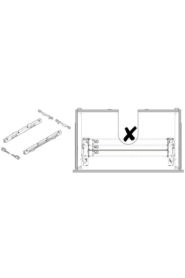 Комплект для синхронизации Push to open Silent для Actro You под мойку 9278453 Hettich