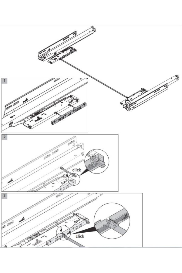 Комплект для синхронизации Push to open Silent для Actro You под мойку 9278453 Hettich