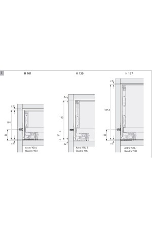 Передняя панель внутреннего ящика AvanTech You 187*2000мм серебристый 9257271 Hettich