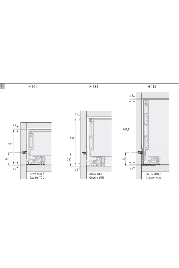 Передняя панель внутреннего ящика AvanTech You 187*2000мм серебристый 9257271 Hettich