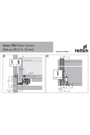 Хеттих/AvanTech You* направляющие ACTRO You Silent System 270мм, 40кг/9318186