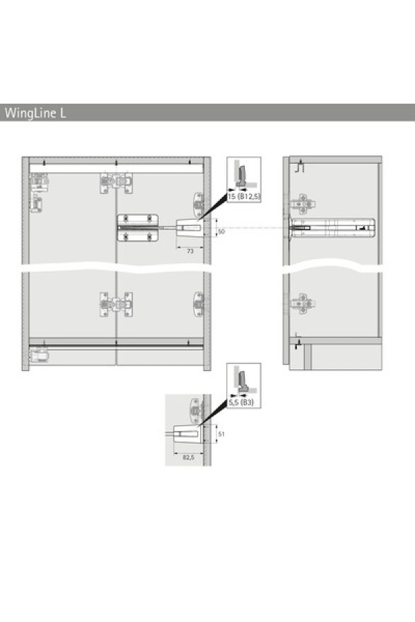 Хеттих/Wing Line L* комплект Pull to move Silent, heavy, серый/9339585 аналог 37724