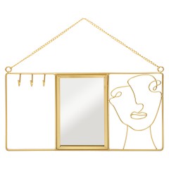 Держатель для ювелирных украшений с зеркалом, Д400 Ш200 В30, золотой