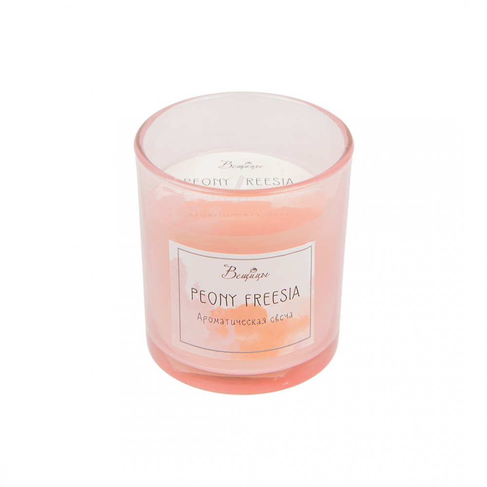 Ароматическая свеча PEONY FREESIA в стекле, Д70 Ш70 В80