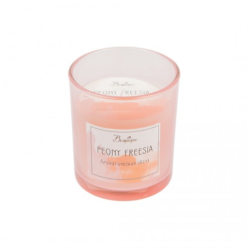 Ароматическая свеча PEONY FREESIA в стекле, Д70 Ш70 В80