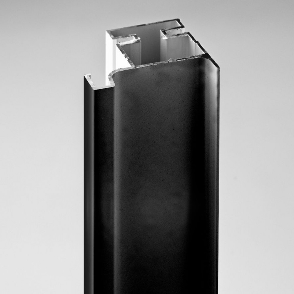 Вертикальный L профиль черный матовый анод 18мм, L 4700 мм