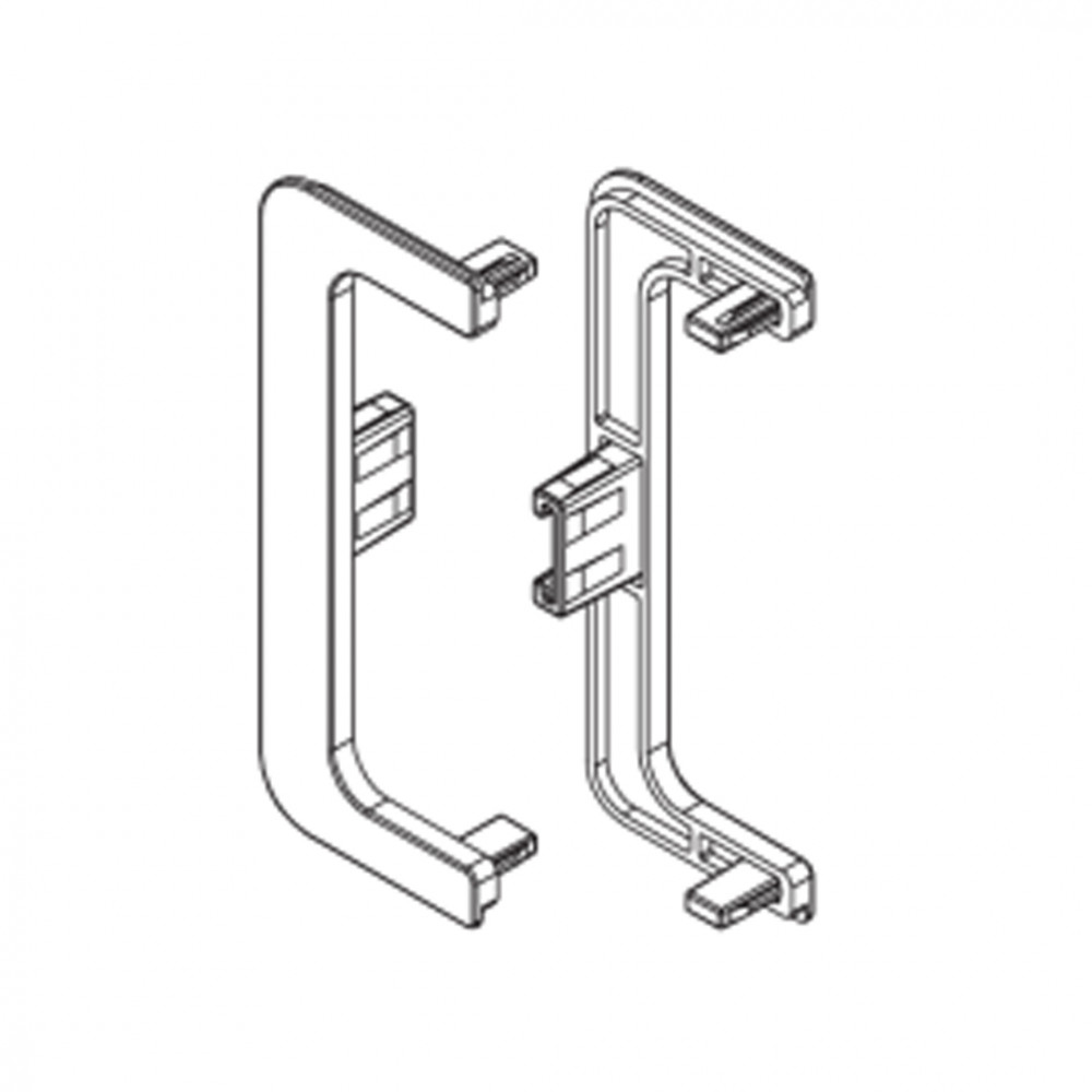 Комплект открытых заглушек для С-образного профиля (2 шт.) никель