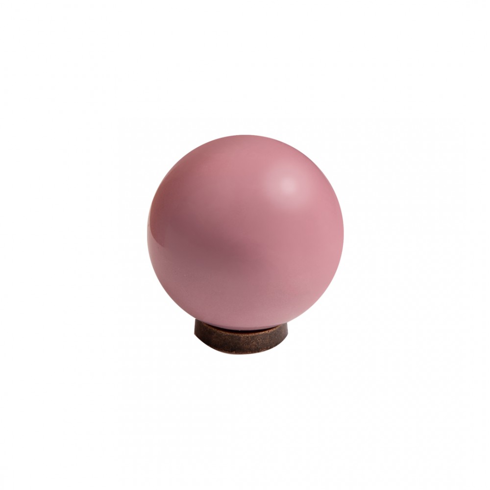 Ручка-кнопка, розовая керамика