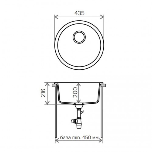 Мойка кухонная Tolero R-104, d=435 мм, сафари