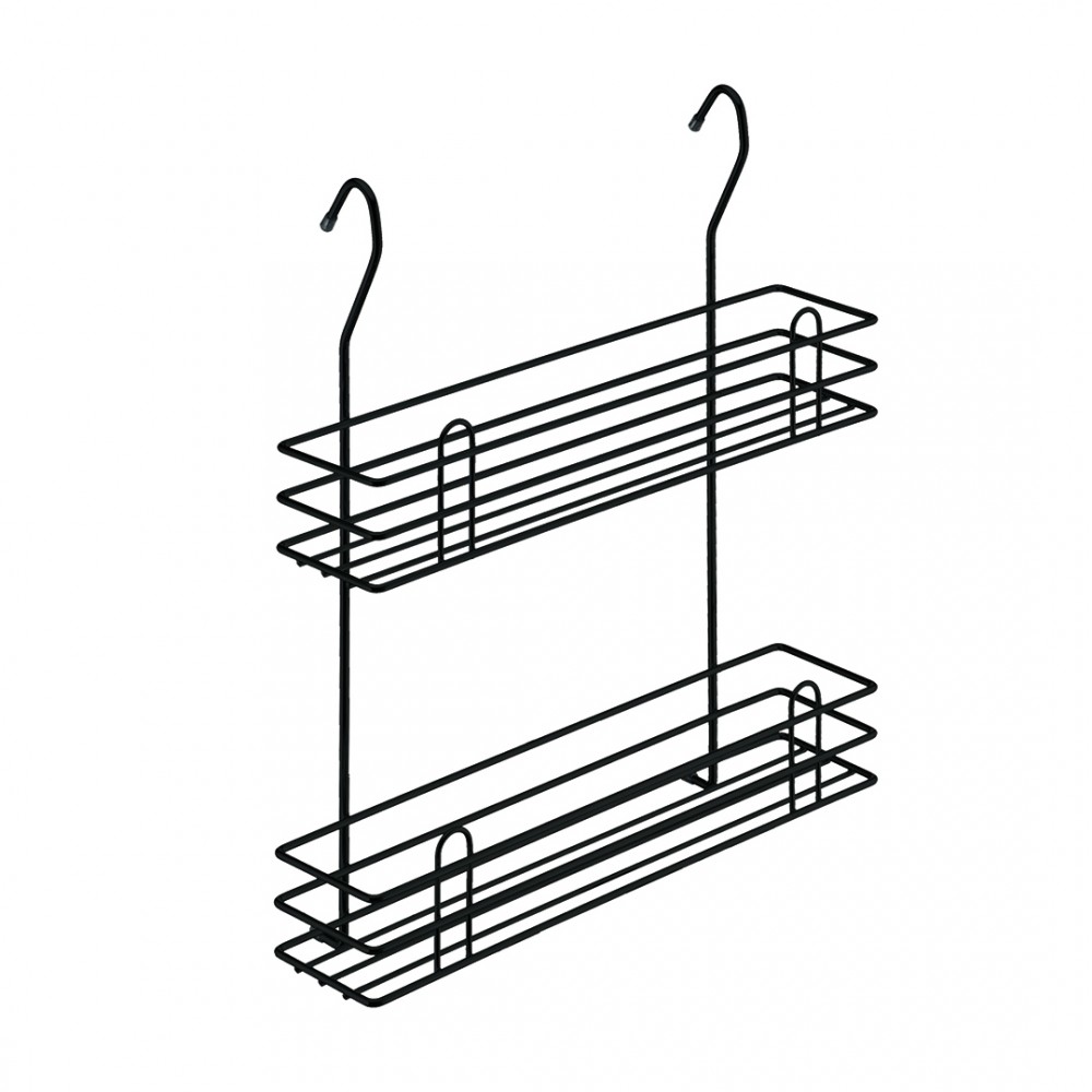 Полка для специй двухъярусная тип-2, черный матовый