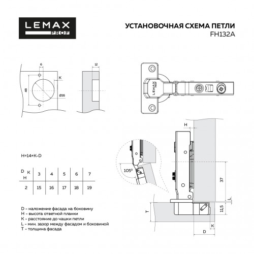 Петля накладная с эксцентриком