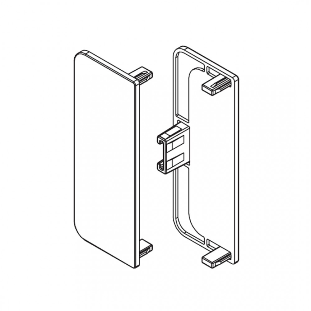 Комплект закрытых заглушек для C-образного профиля (2 шт.) серый
