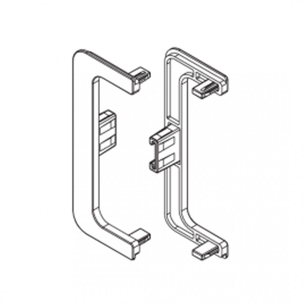 Комплект открытых заглушек для С-образного профиля (2 шт.) белый