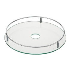 Полка стеклянная диаметр 370 мм, хром