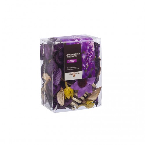 Набор сухоцветов из натуральных материалов с ароматом лаванды, Д95 Ш60 В120, короб