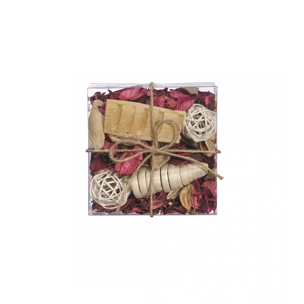 Набор сухоцветов из натуральных материалов, с ароматом розы, Д130 Ш130 В60, короб